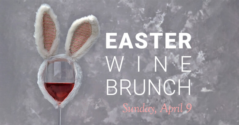 Wine glass with bunny ears, Easter Wine Brunch