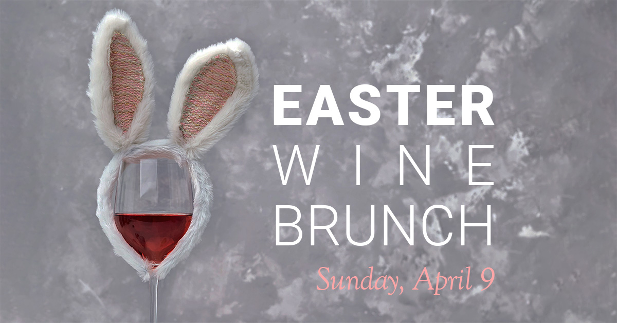 Wine glass with bunny ears, Easter Wine Brunch