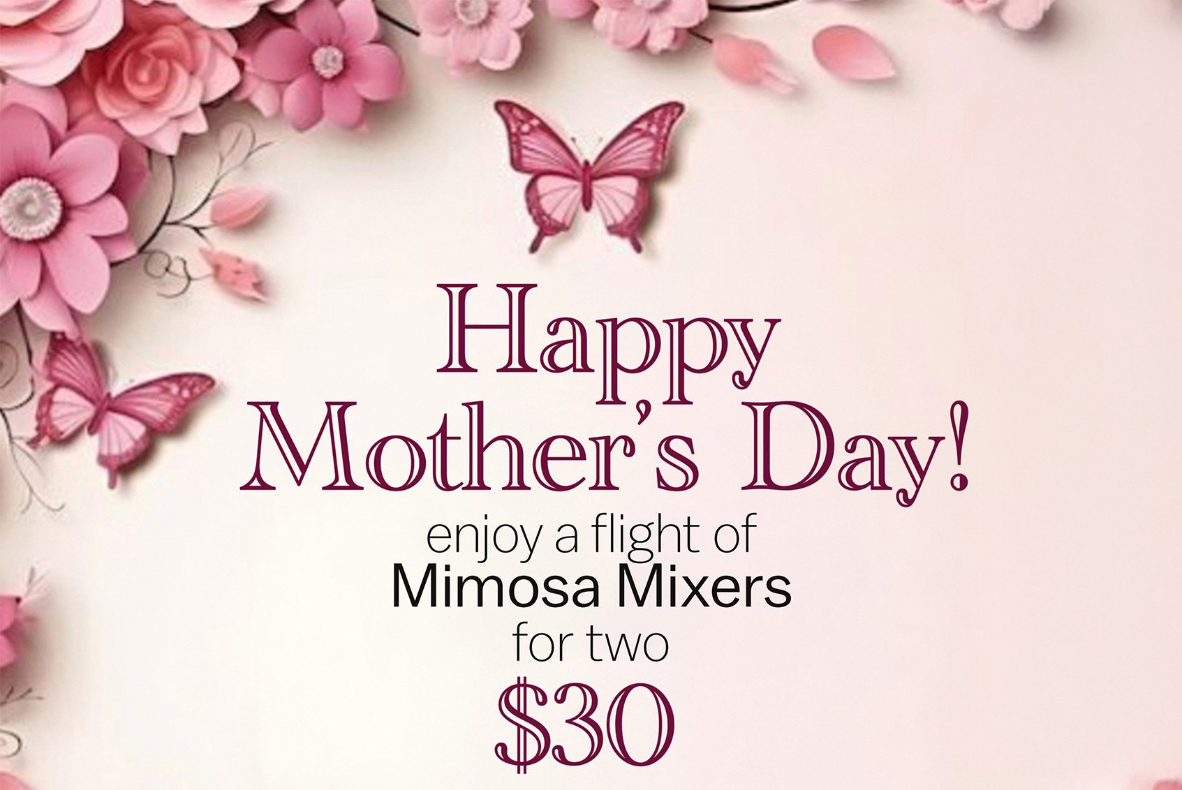 Happy Mother's Day flowers and butterlies