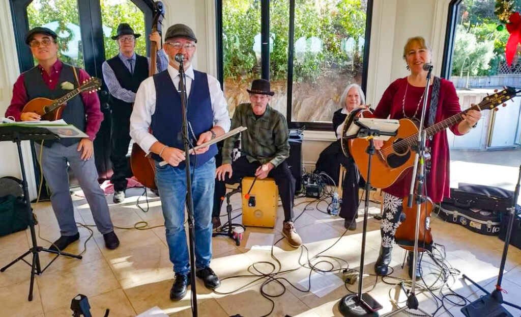 Celtic music group performing