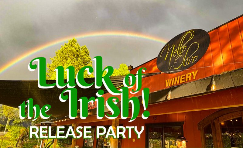 Winery exterior with rainbow